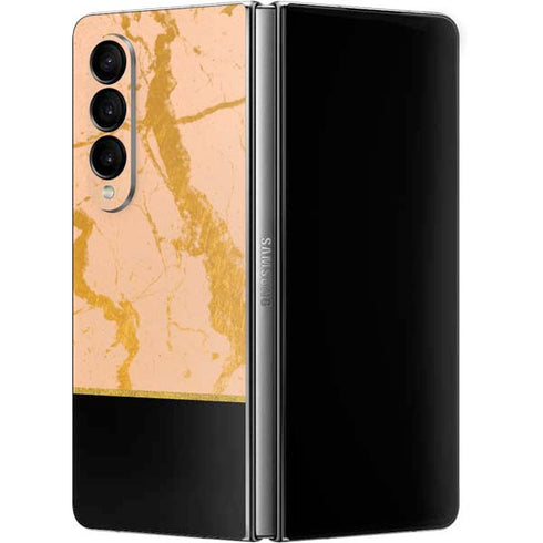 Pink Gold and Black Marble Galaxy Z Fold4 5G Skin