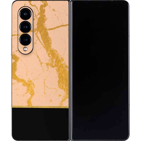 Pink Gold and Black Marble Galaxy Z Fold4 5G Skin