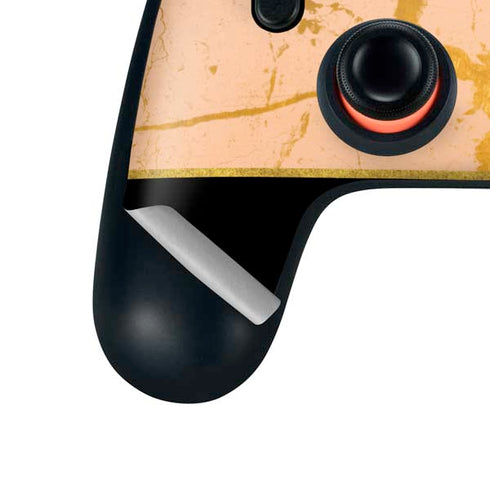 Pink Gold and Black Marble Google Stadia Controller Skin