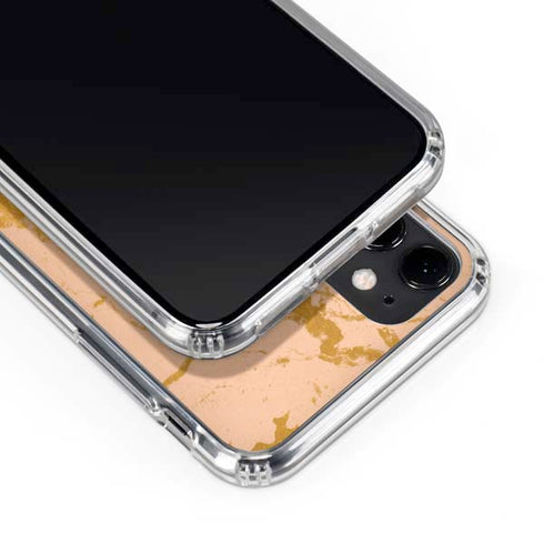 Pink Gold and Black Marble iPhone 11 Clear Case