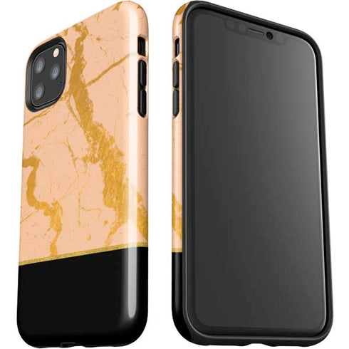 Pink Gold and Black Marble iPhone 11 Pro Max Impact Case