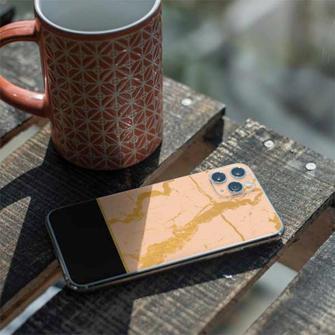 Pink Gold and Black Marble iPhone 11 Pro Max Skin