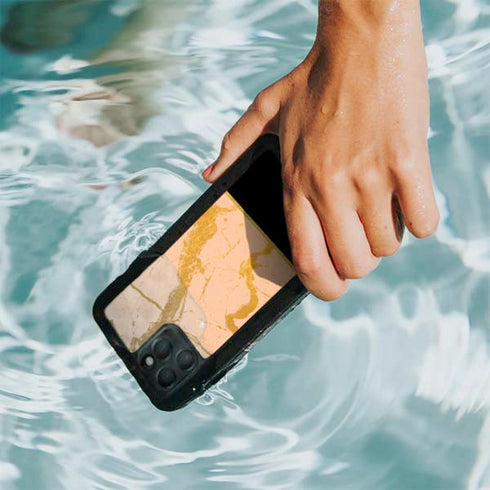 Pink Gold and Black Marble iPhone 11 Pro Max Waterproof Case