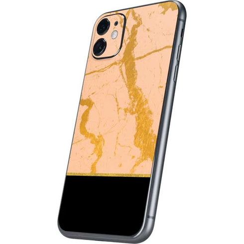 Pink Gold and Black Marble iPhone 11 Skin