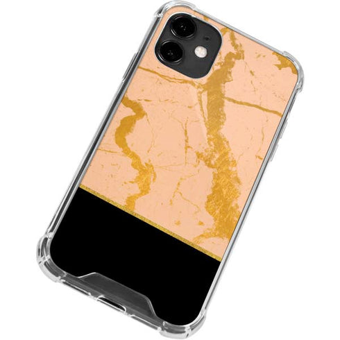 Pink Gold and Black Marble iPhone 12 Mini Clear Case