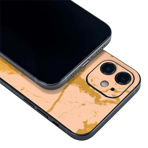 Pink Gold and Black Marble iPhone 12 Mini Skin