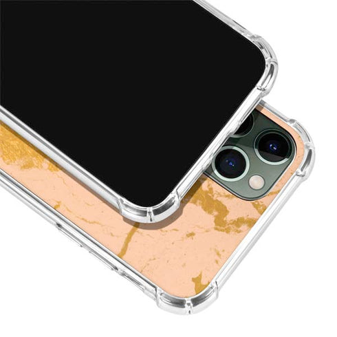Pink Gold and Black Marble iPhone 12 Pro Clear Case