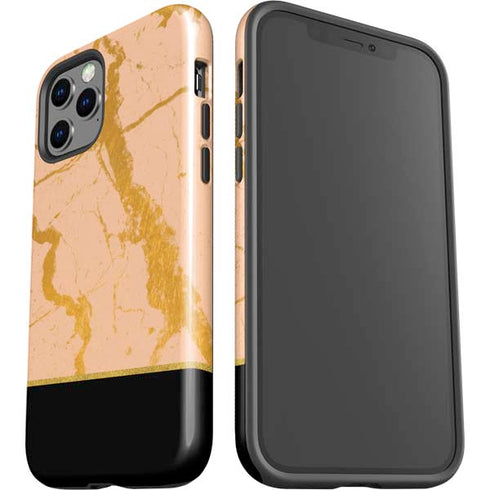 Pink Gold and Black Marble iPhone 12 Pro Max Impact Case