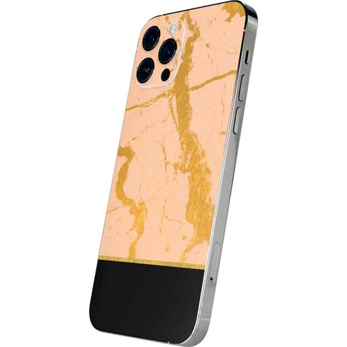 Pink Gold and Black Marble iPhone 12 Pro Max Skin