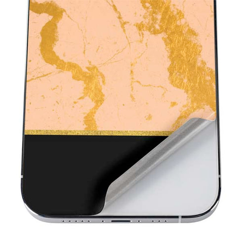Pink Gold and Black Marble iPhone 12 Pro Skin