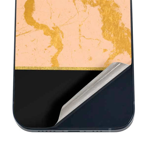 Pink Gold and Black Marble iPhone 12 Skin