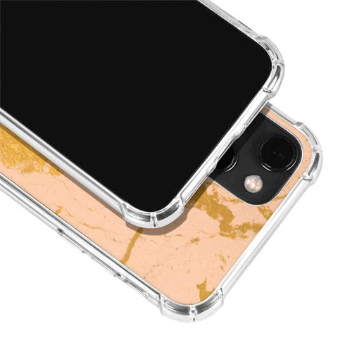 Pink Gold and Black Marble iPhone 13 Mini Clear Case