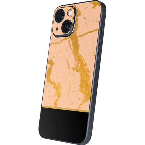 Pink Gold and Black Marble iPhone 13 Mini Skin
