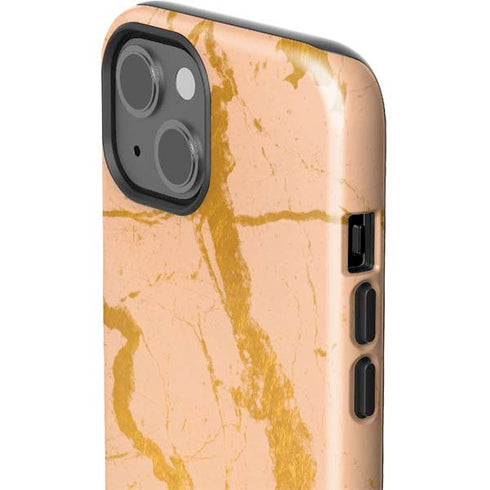 Pink Gold and Black Marble iPhone 14 Impact Case