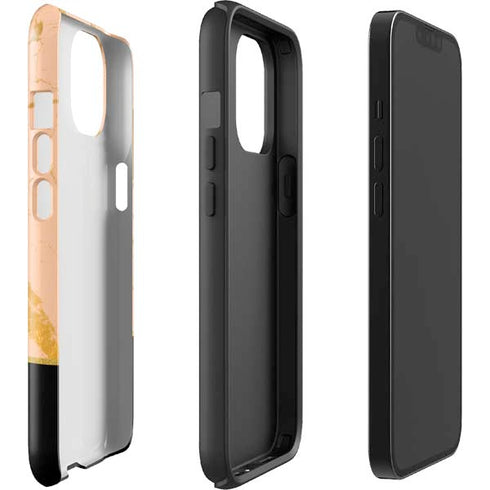 Pink Gold and Black Marble iPhone 14 Impact Case