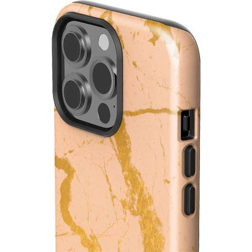 Pink Gold and Black Marble iPhone 15 Pro Impact Case