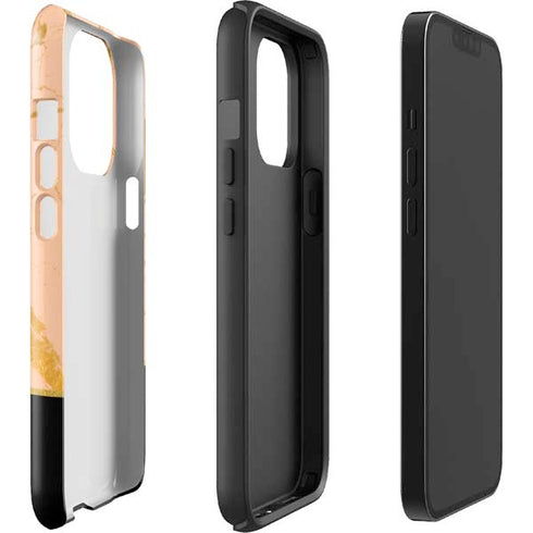 Pink Gold and Black Marble iPhone 14 Pro Impact Case