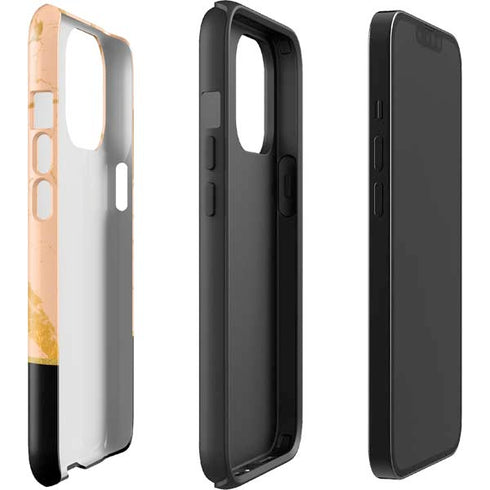 Pink Gold and Black Marble iPhone 14 Pro Max Impact Case