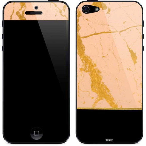 Pink Gold and Black Marble iPhone 5/5s/5SE Skin