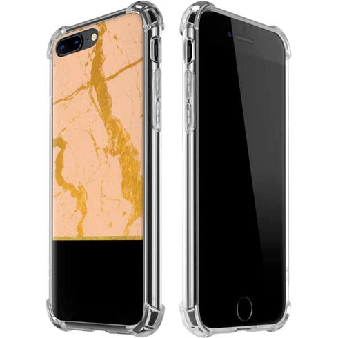 Pink Gold and Black Marble iPhone 7/8 Plus Clear Case