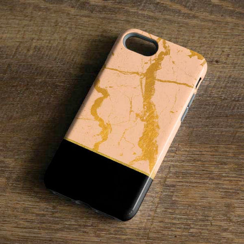 Pink Gold and Black Marble iPhone 7 Pro Case