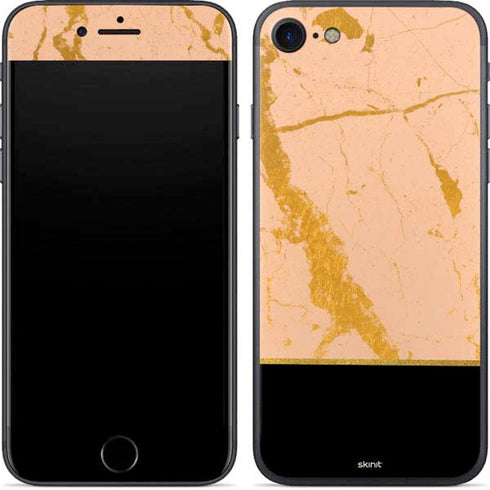 Pink Gold and Black Marble iPhone 7 Skin