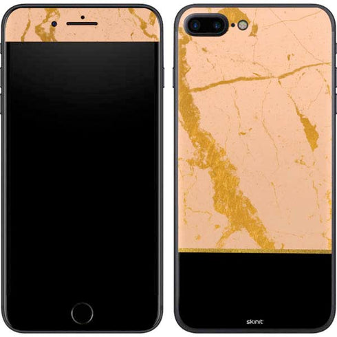 Pink Gold and Black Marble iPhone 8 Plus Skin