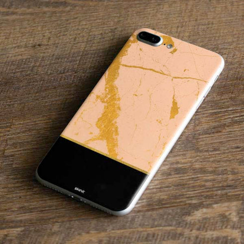 Pink Gold and Black Marble iPhone 8 Plus Skin
