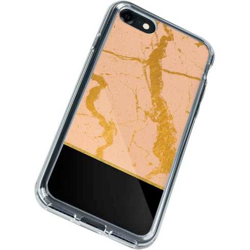 Pink Gold and Black Marble iPhone SE (2nd & 3rd Gen) Clear Case