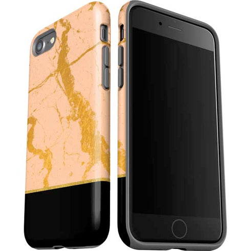 Pink Gold and Black Marble iPhone SE (2nd & 3rd Gen) Pro Case