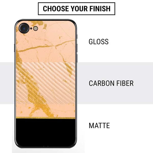 Pink Gold and Black Marble iPhone SE (2nd & 3rd Gen) Skin