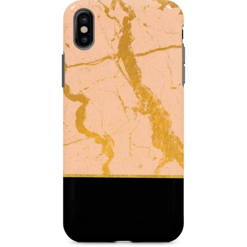Pink Gold and Black Marble iPhone X Pro Case