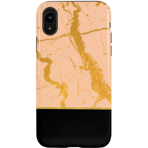 Pink Gold and Black Marble iPhone XR Pro Case