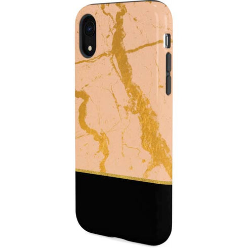 Pink Gold and Black Marble iPhone XR Pro Case