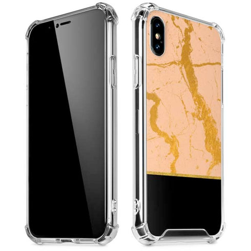 Pink Gold and Black Marble iPhone XS Max Clear Case