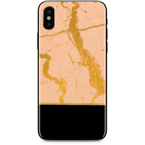 Pink Gold and Black Marble iPhone XS Max Skin