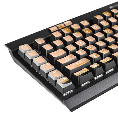 Pink Gold and Black Marble K95 RGB PLATINUM Mechanical Gaming Keyboard Skin