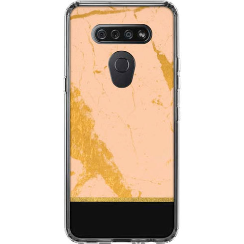 Pink Gold and Black Marble LG K51/Q51 Clear Case