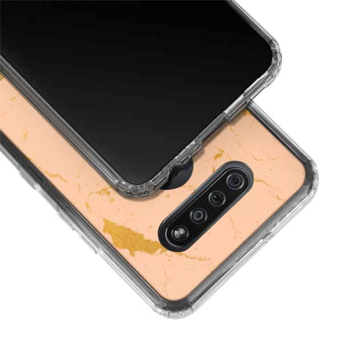 Pink Gold and Black Marble LG K51/Q51 Clear Case