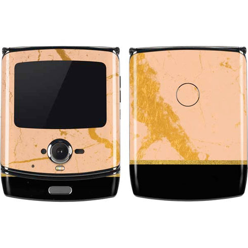 Pink Gold and Black Marble Motorola RAZR Skin