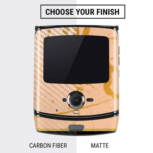 Pink Gold and Black Marble Motorola RAZR Skin