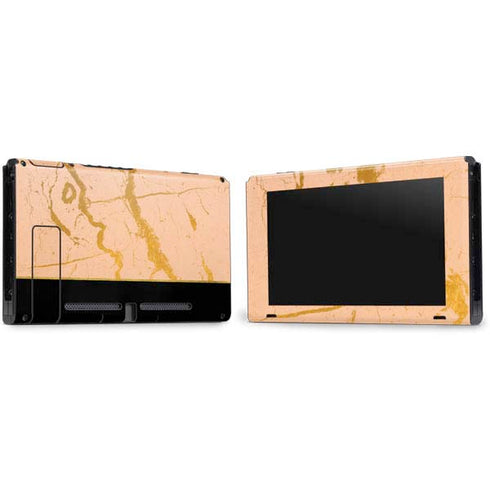 Pink Gold and Black Marble Nintendo Switch Bundle Skin