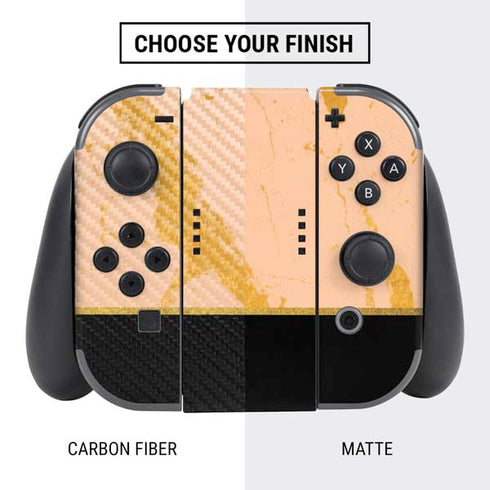 Pink Gold and Black Marble Nintendo Switch Bundle Skin