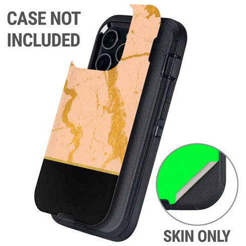 Pink Gold and Black Marble Otterbox Defender iPhone Skin