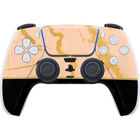 Pink Gold and Black Marble PS5 Controller Skin