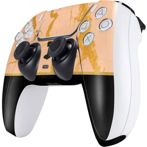 Pink Gold and Black Marble PS5 Controller Skin