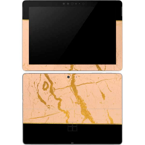 Pink Gold and Black Marble Surface Go Skin