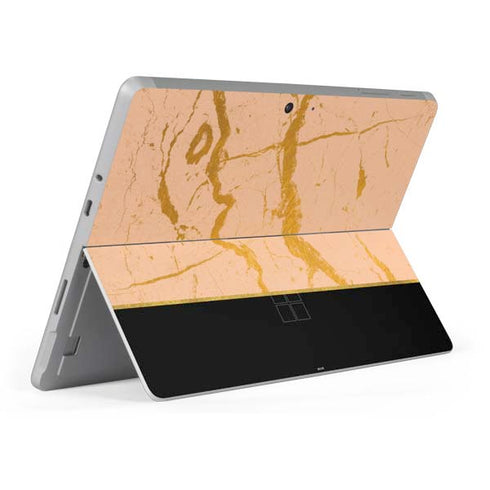 Pink Gold and Black Marble Surface Go Skin
