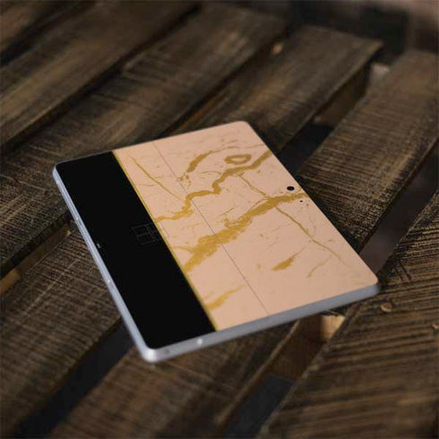 Pink Gold and Black Marble Surface Go Skin