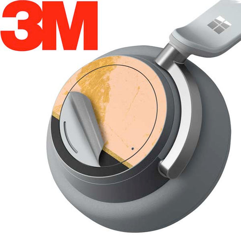 Pink Gold and Black Marble Surface Headphones Skin